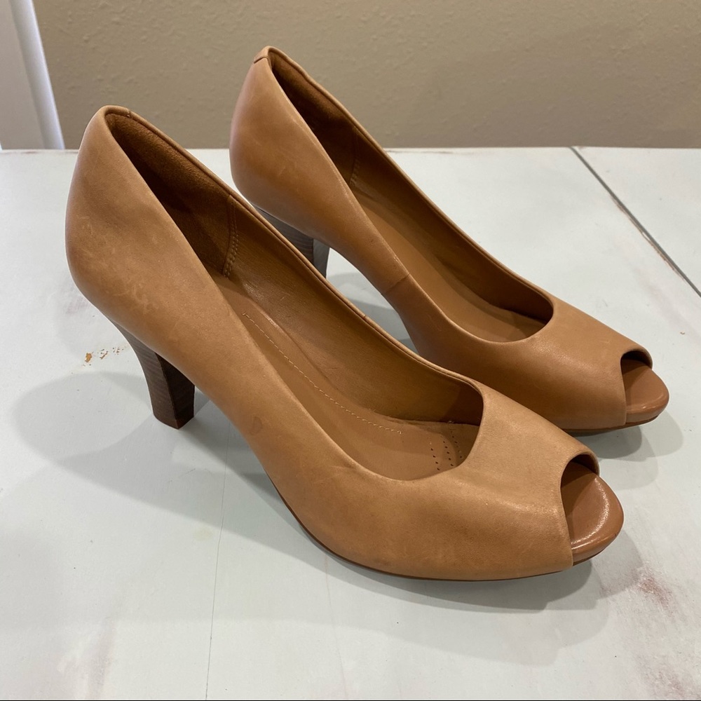 Clarks Leather Heels, Size 10